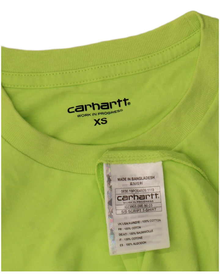 Carhartt T-Shirt Graphique Homme Top XS Vert Coton