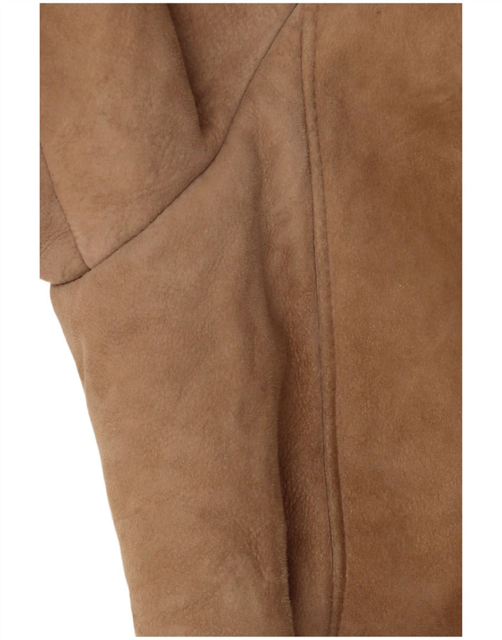 manteau en peau de mouton vintage femme UK 16 Grand Beige