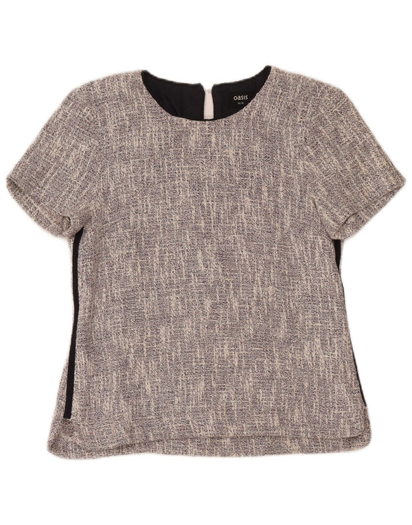 Oasis Chemisier Femme UK 10 Petit Gris Coton