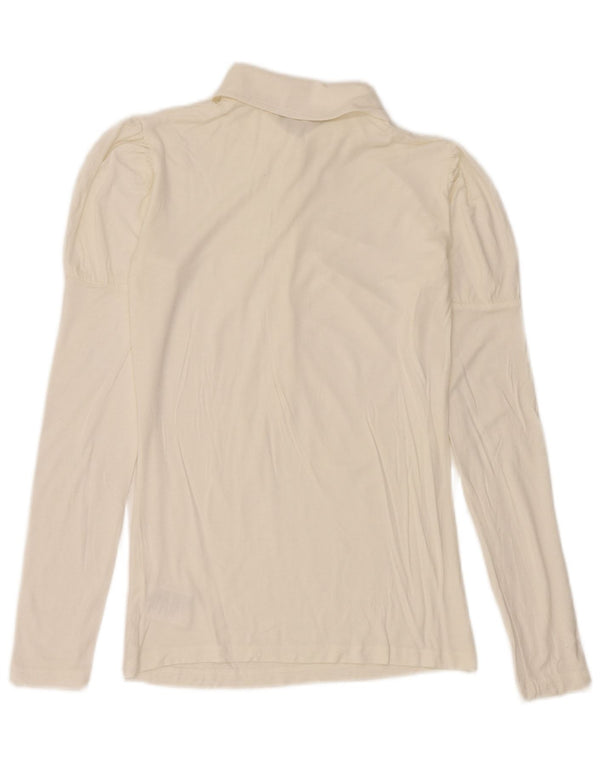 Polo à manches longues pour femme Gaudi UK 12 Viscose blanc moyen