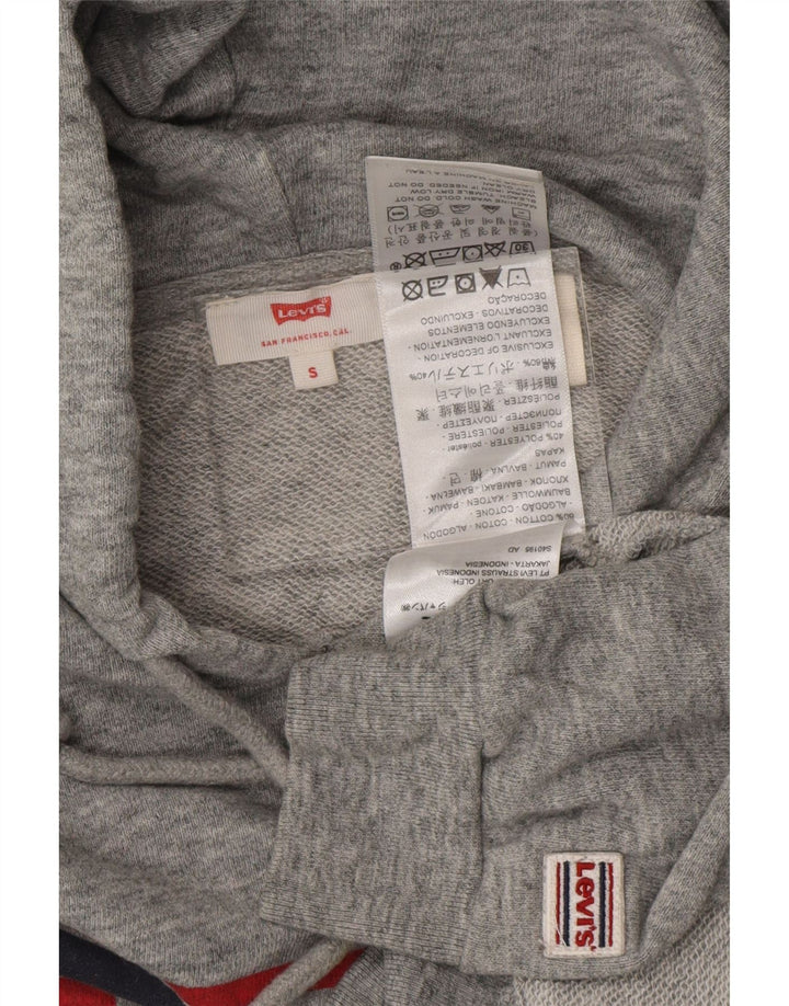 LEVI'S Pull à capuche surdimensionné pour femme UK 10 Petit coton gris