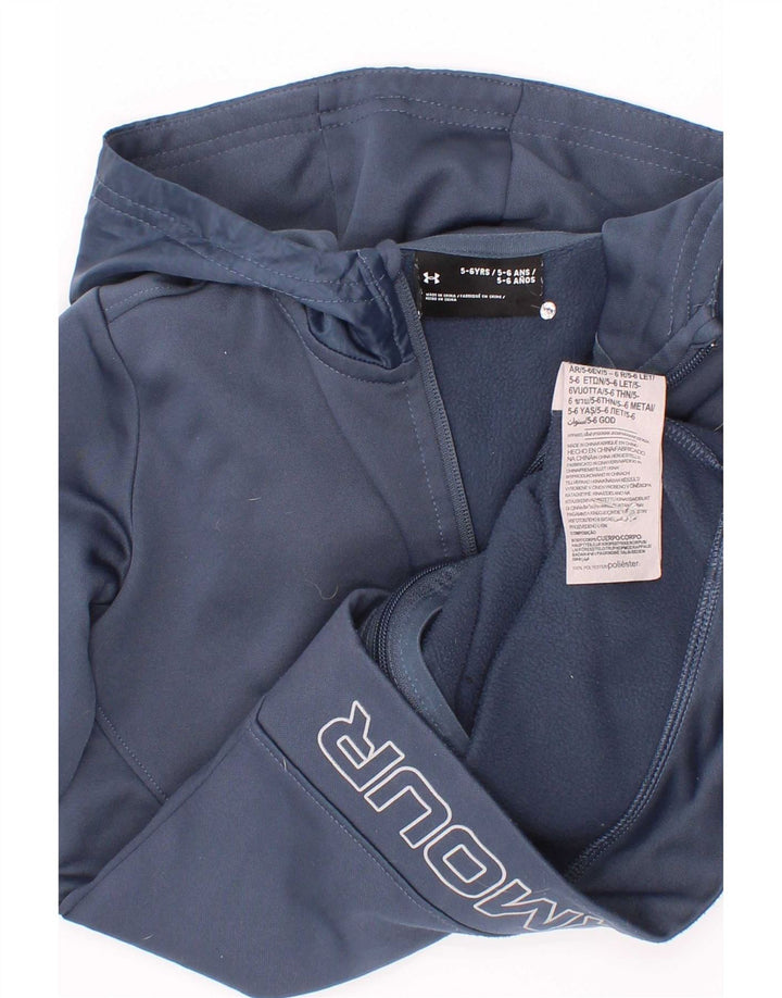 Under Armour Sweat à capuche zippé garçon 5-6 ans Bleu marine Polyester
