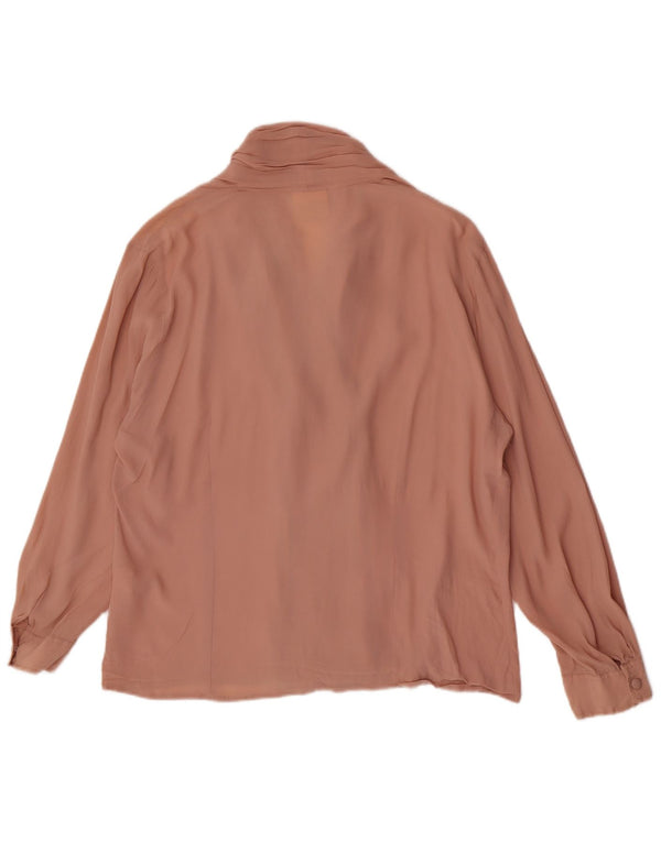 vintage Femme Chemise À Manches Longues Blouse IT 52 2XL Acétate Rose