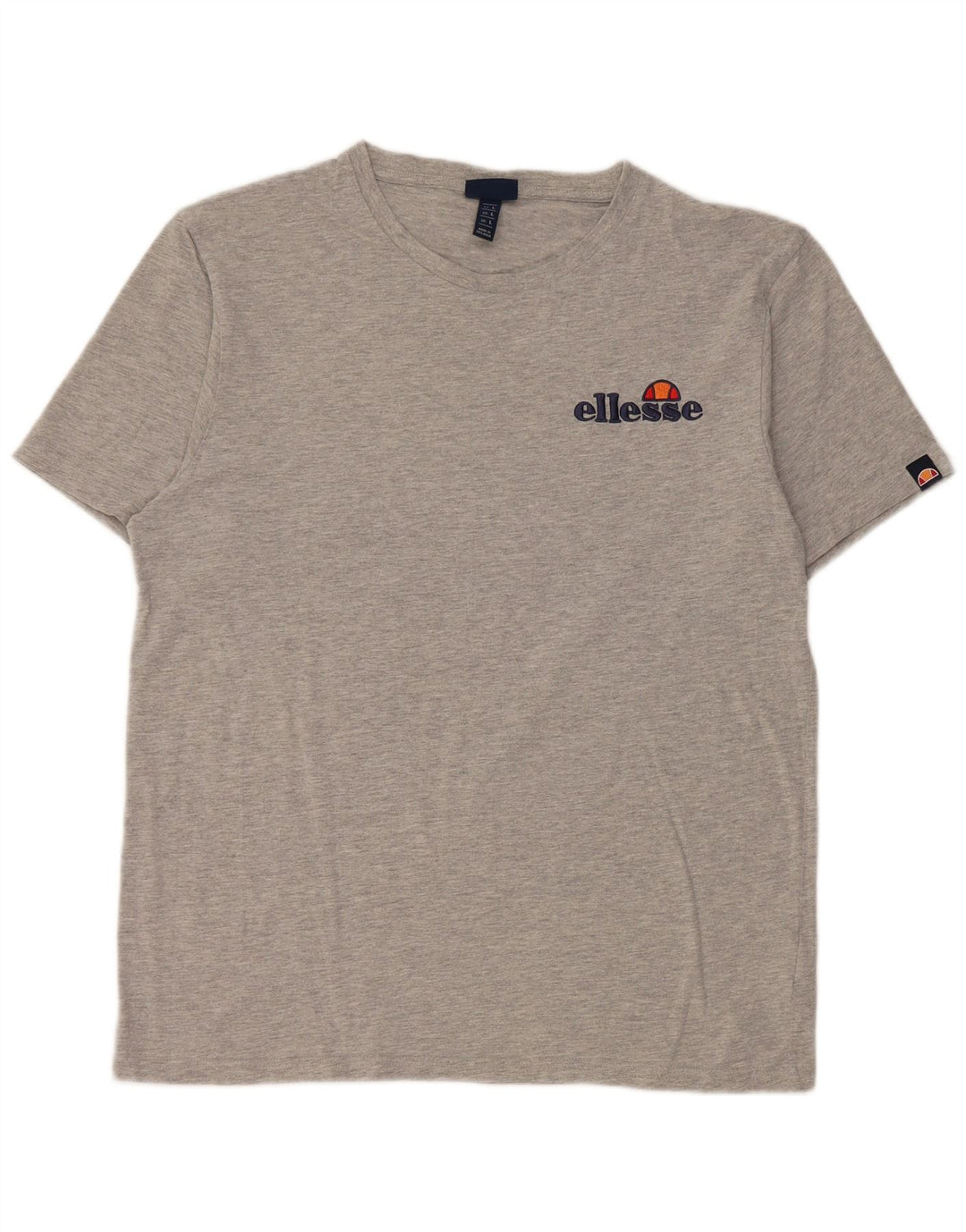 Ellesse T-Shirt Top Large Gris Moucheté Coton Homme