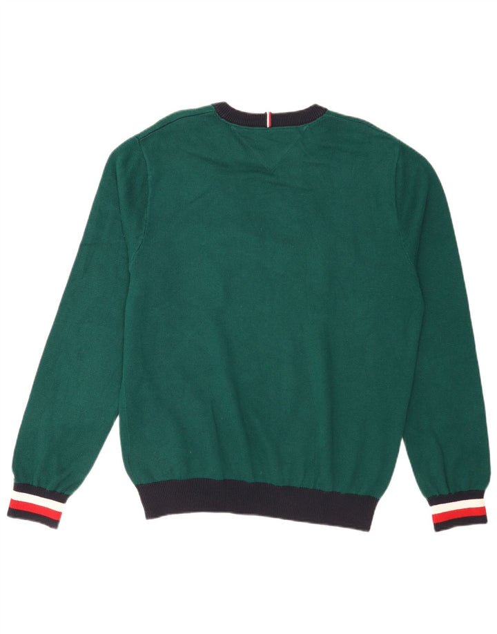 Tommy Hilfiger Pull Ras du Cou Homme Vert Moyen Colourblock