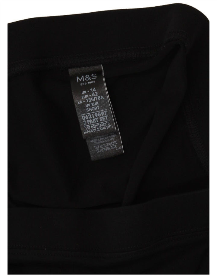 Marks & Spencer Legging court pour femme UK 14 Large Noir Coton