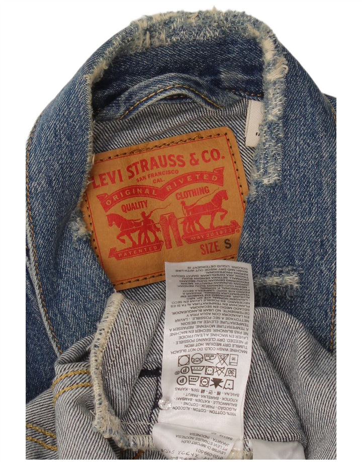 Levi's Veste en jean vieilli pour homme UK 36 Petit Bleu Coton