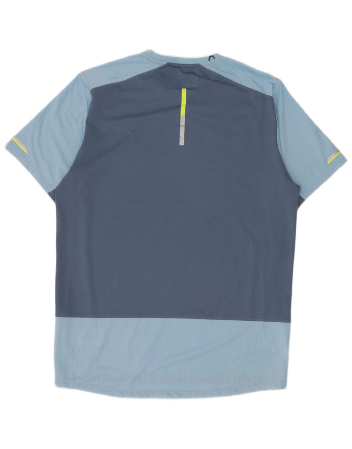 New Balance T-Shirt Homme Bleu Moyen Colorblock Polyester