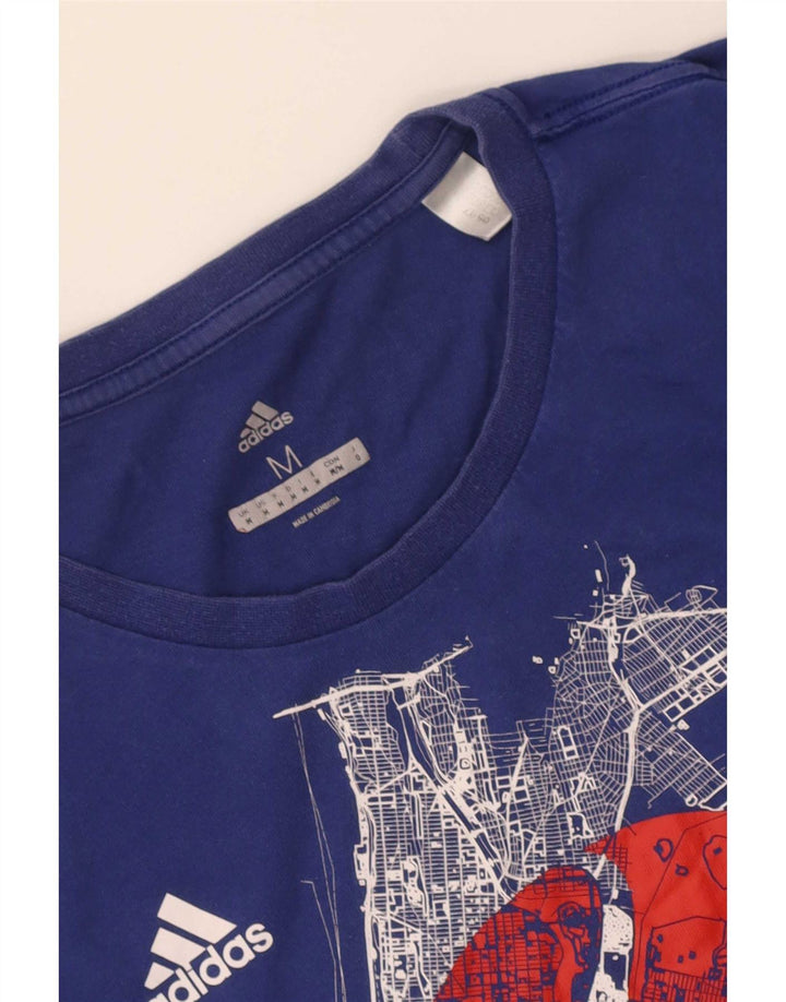Adidas T-Shirt Graphique Homme Bleu Moyen