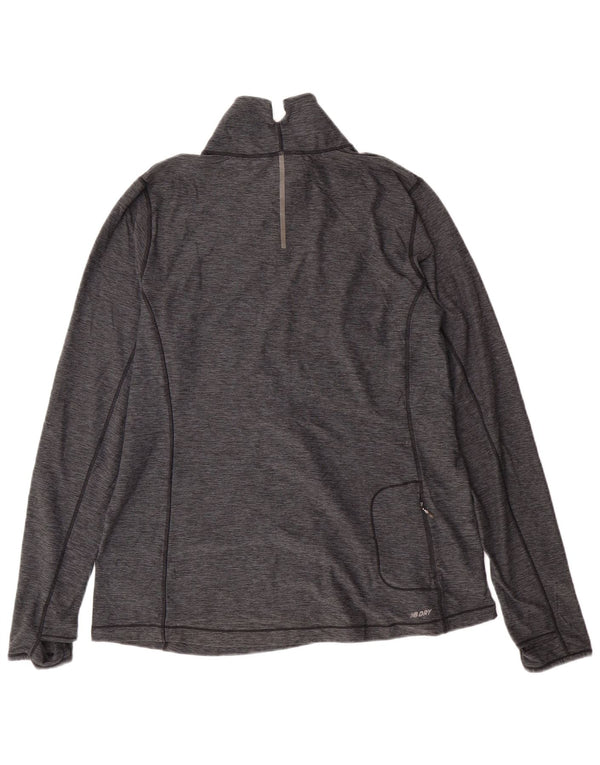 NEW BALANCE Haut de survêtement à col zippé pour femme UK 18 XL Gris moucheté