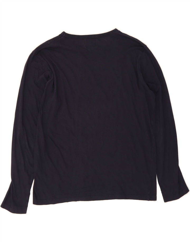 JACK & JONES Mens Graphic Top Long Sleeve Medium Navy Blue Cotton Vintage Jack & Jones and Second-Hand Jack & Jones from Messina Hembry 