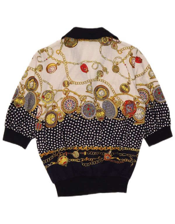 Liola Chemisier à motif abstrait pour femme UK 44 Bleu marine moyen