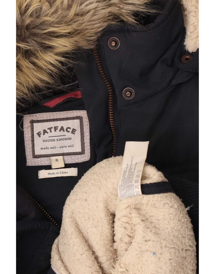 Fat Face Gilet rembourré à capuche pour femme UK 8 Small Bleu marine Polyester