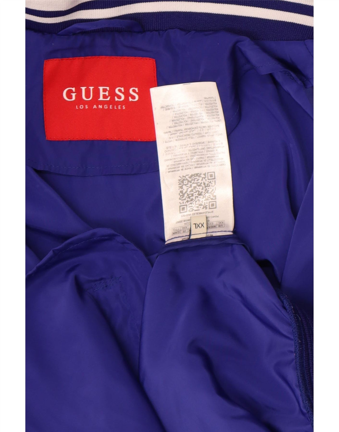 Guess Veste de survêtement pour homme 2XL Bleu Colorblock Polyester