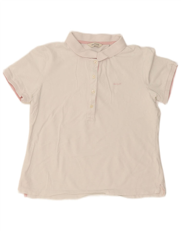 Gant Polo Femme UK 14 Medium Blanc