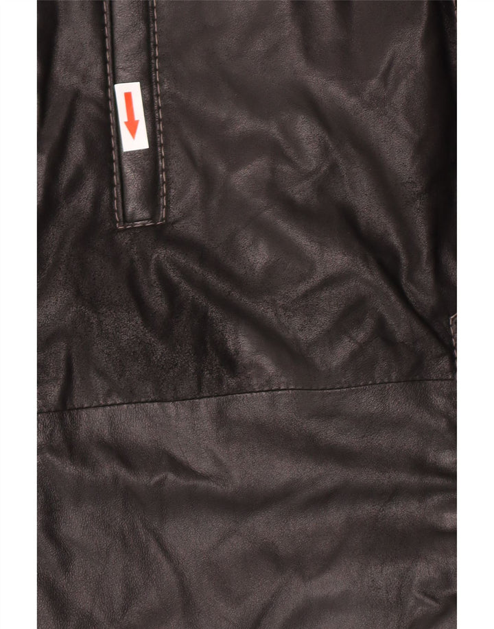 Manteau en cuir homme vintage IT 58 4XL Cuir noir