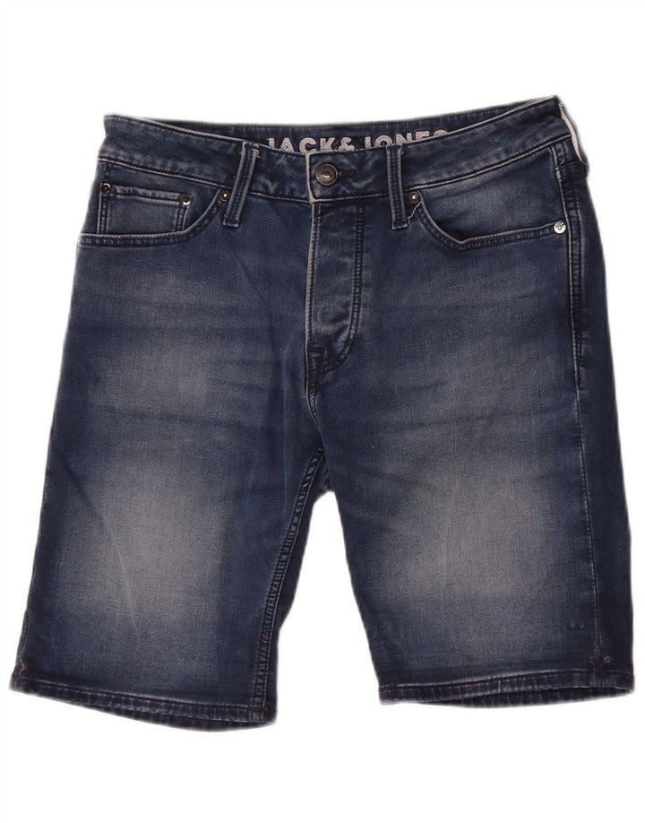 Jack & Jones Short en jean pour homme Small W29 Bleu Coton