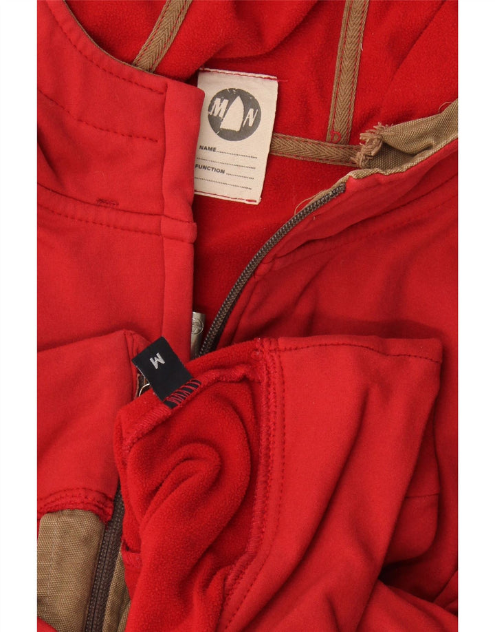 Murphy & Nye Pull à capuche court zippé pour femme UK 14 Rouge moyen
