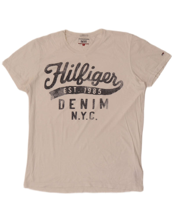 Tommy Hilfiger T-shirt graphique pour homme XL Blanc Coton