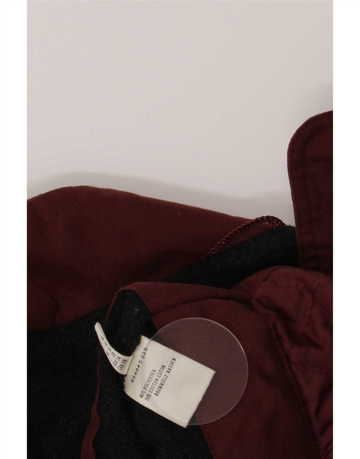 vintage Femmes Surdimensionné Coupe-Vent Manteau UK 18 XL Bordeaux Polyester