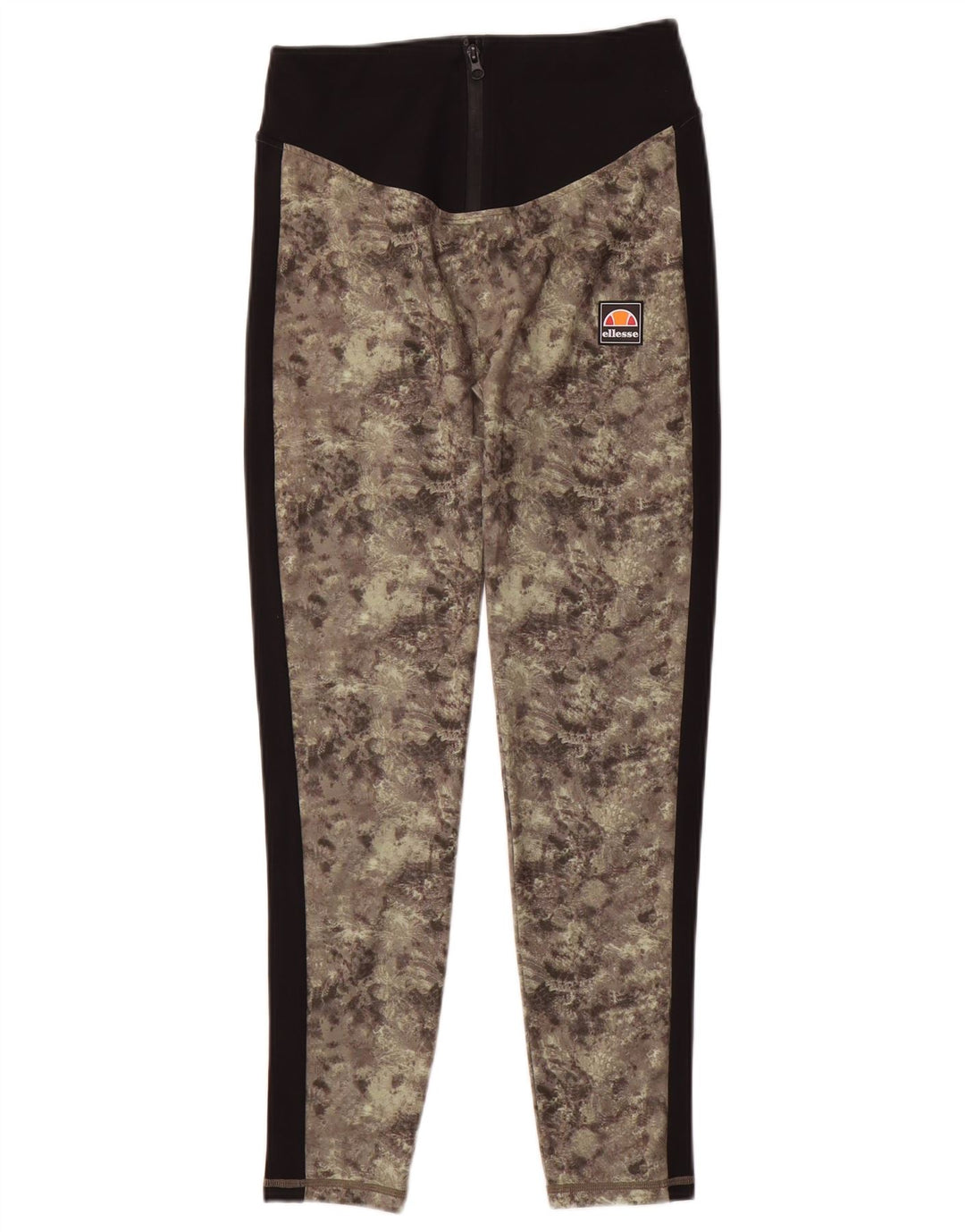 Ellesse Leggings Femme UK 10 Petit Vert Camouflage Polyester