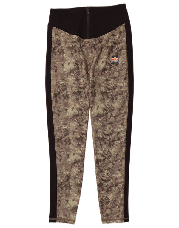 Ellesse Leggings Femme UK 10 Petit Vert Camouflage Polyester
