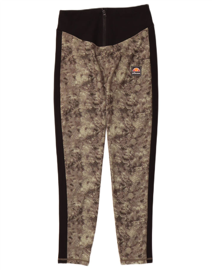 Ellesse Leggings Femme UK 10 Petit Vert Camouflage Polyester