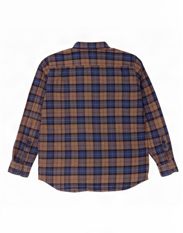 Massimo Dutti Chemise en flanelle pour homme 2XL Marron à carreaux