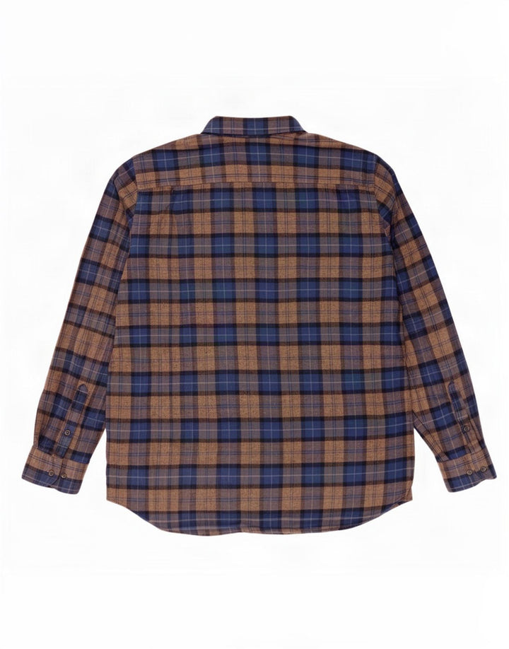 Massimo Dutti Chemise en flanelle pour homme 2XL Marron à carreaux
