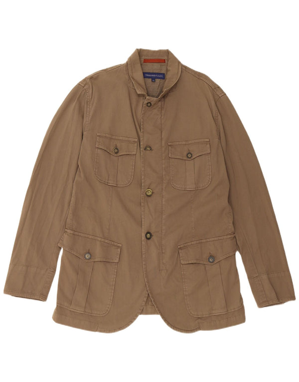 Trussardi Jeans Veste Utility Homme IT 54 2XL Beige Coton