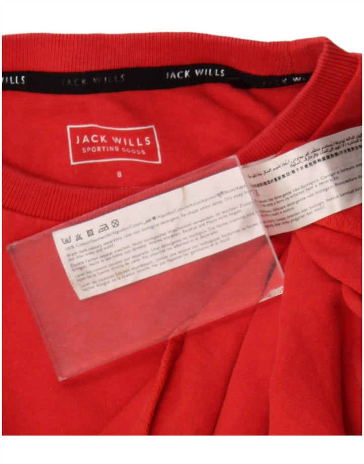 Jack Wills Sweat-shirt court surdimensionné pour femme UK 8 Petit Rouge