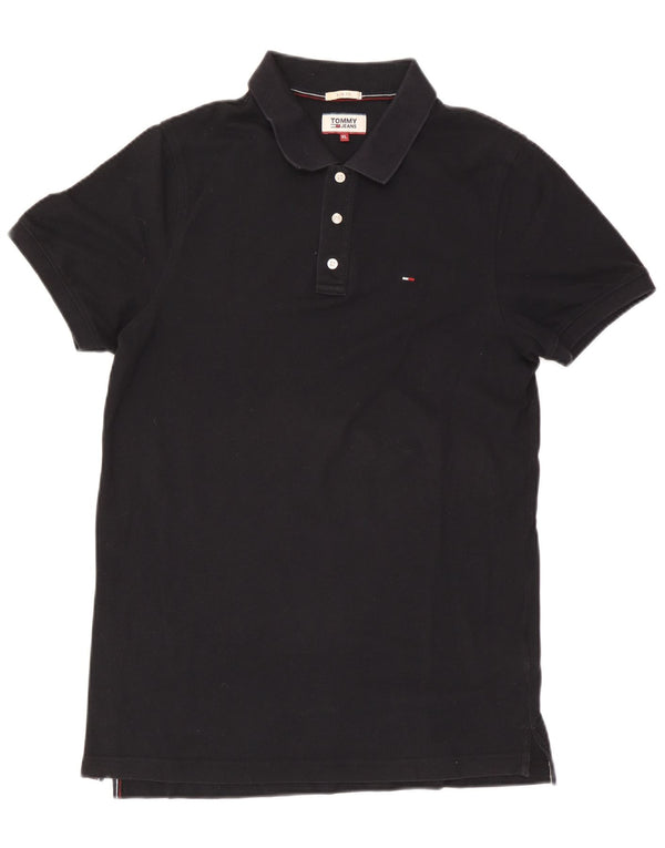 Tommy Hilfiger Mens Slim Fit Polo Shirt XL Black Cotton