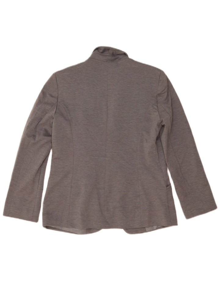 Oasis Veste blazer ouverte pour femme UK 10 Petit gris à fines rayures Polyester