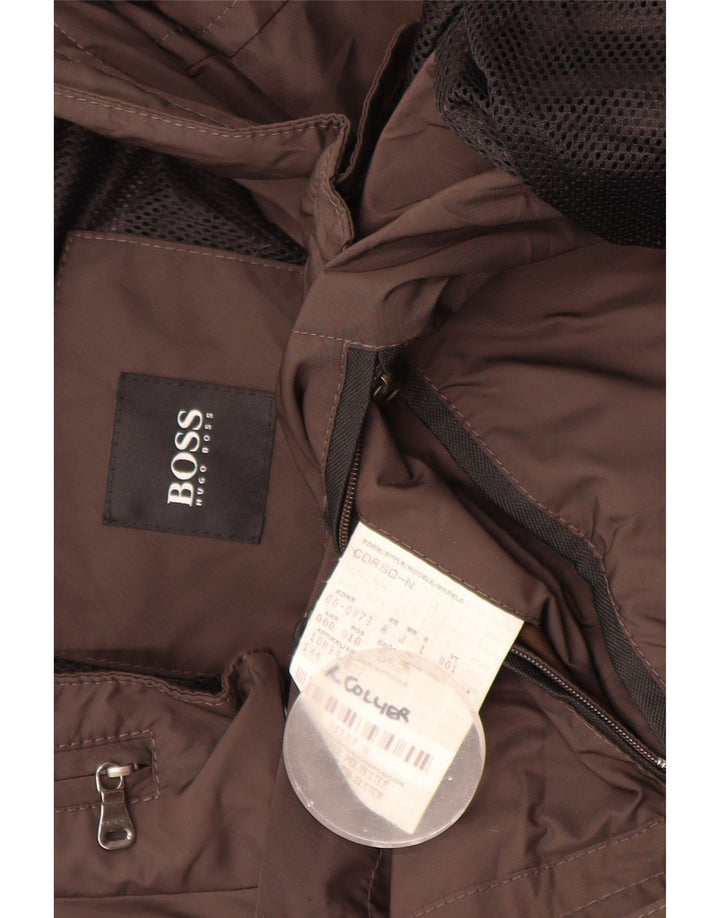 Hugo Boss Veste de pluie pour homme EU 52 XL Marron Polyester