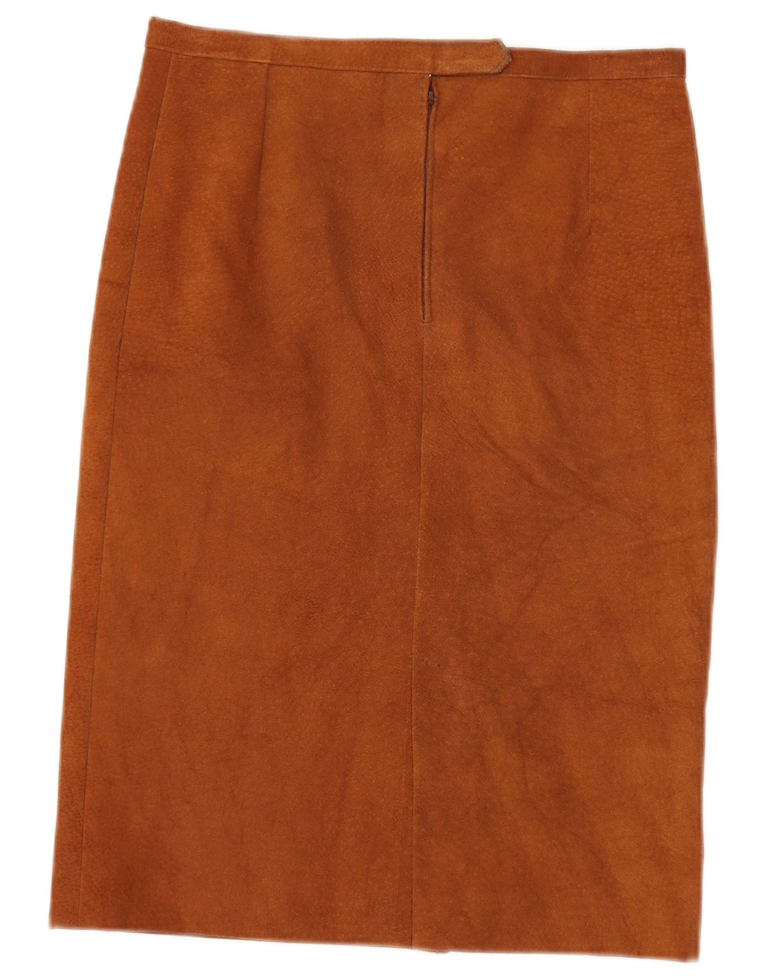 jupe droite en daim vintage femme W30 brun moyen