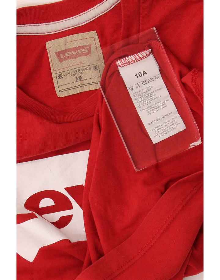Levi's Haut graphique à manches longues pour garçon 9-10 ans Rouge Coton