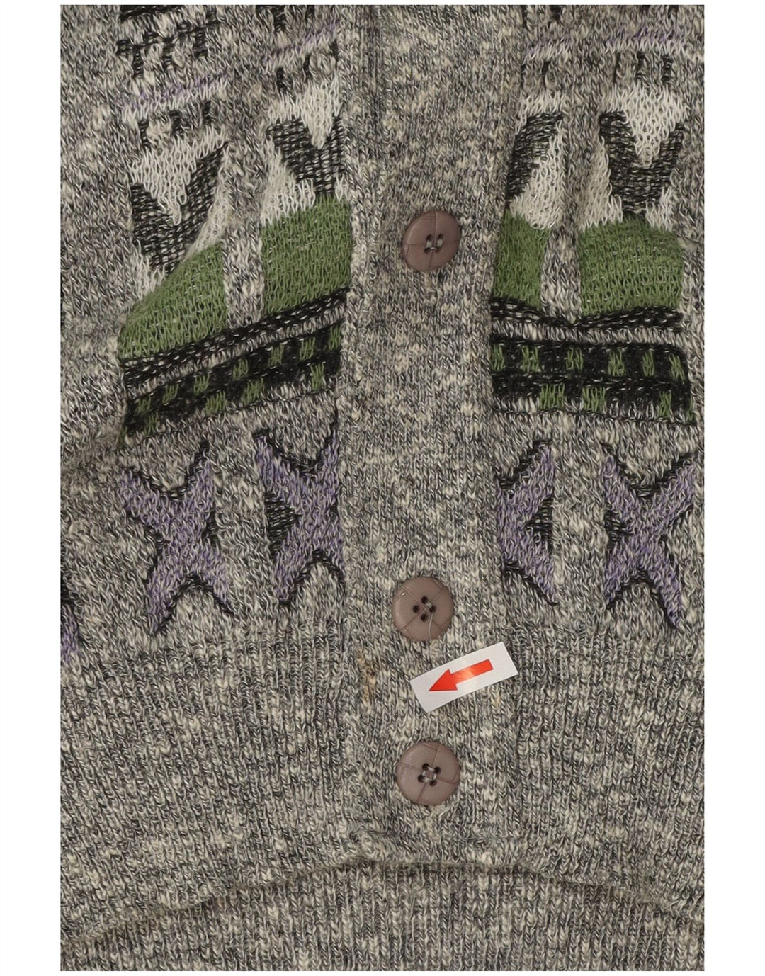 VINTAGE Cardigan homme pull 2XL multicolore géométrique