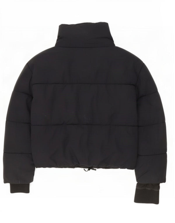 Zara Veste matelassée surdimensionnée pour femme UK 10 Small Noir Polyester