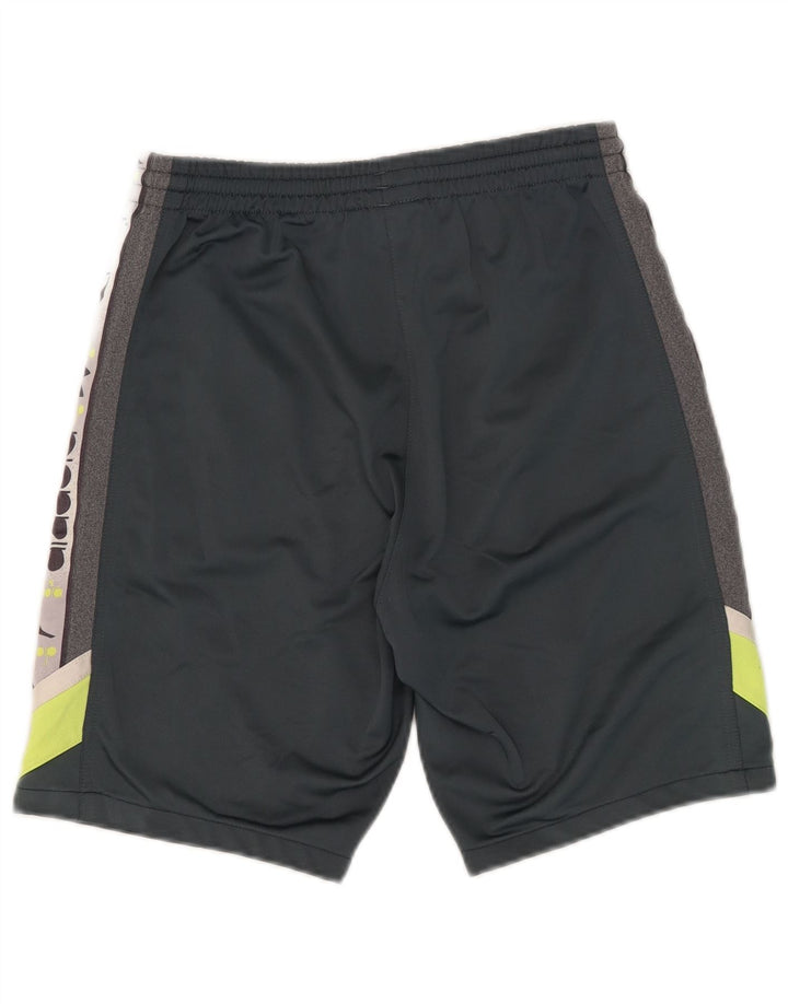 Diadora Short de Sport Graphique Homme Gris Moyen Polyester Colorblock