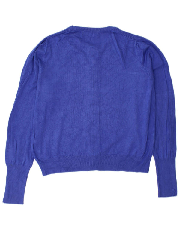 Marks & Spencer Pull Cardigan Femme UK 12 Bleu Moyen Viscose