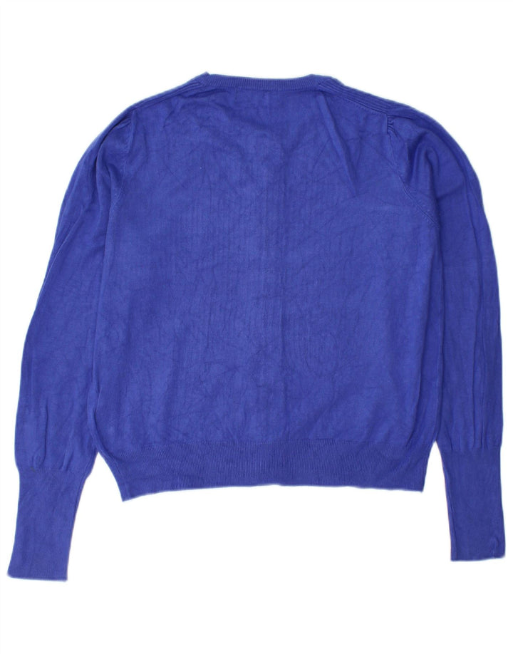 Marks & Spencer Pull Cardigan Femme UK 12 Bleu Moyen Viscose