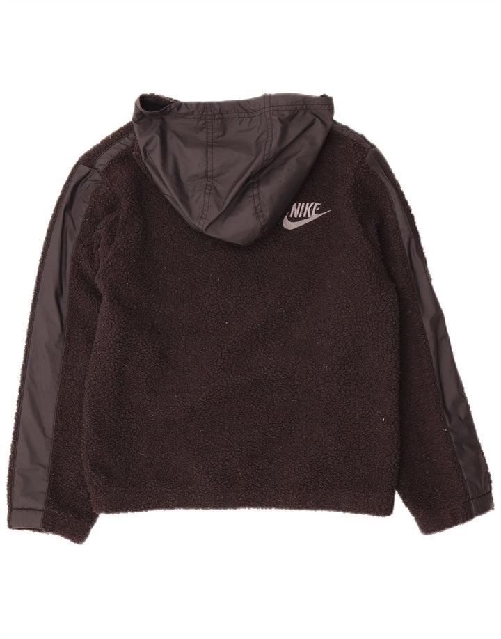 Nike Garçon Graphic Zip Neck Fleece Jumper 10-11 ans Noir Moyen Polyester