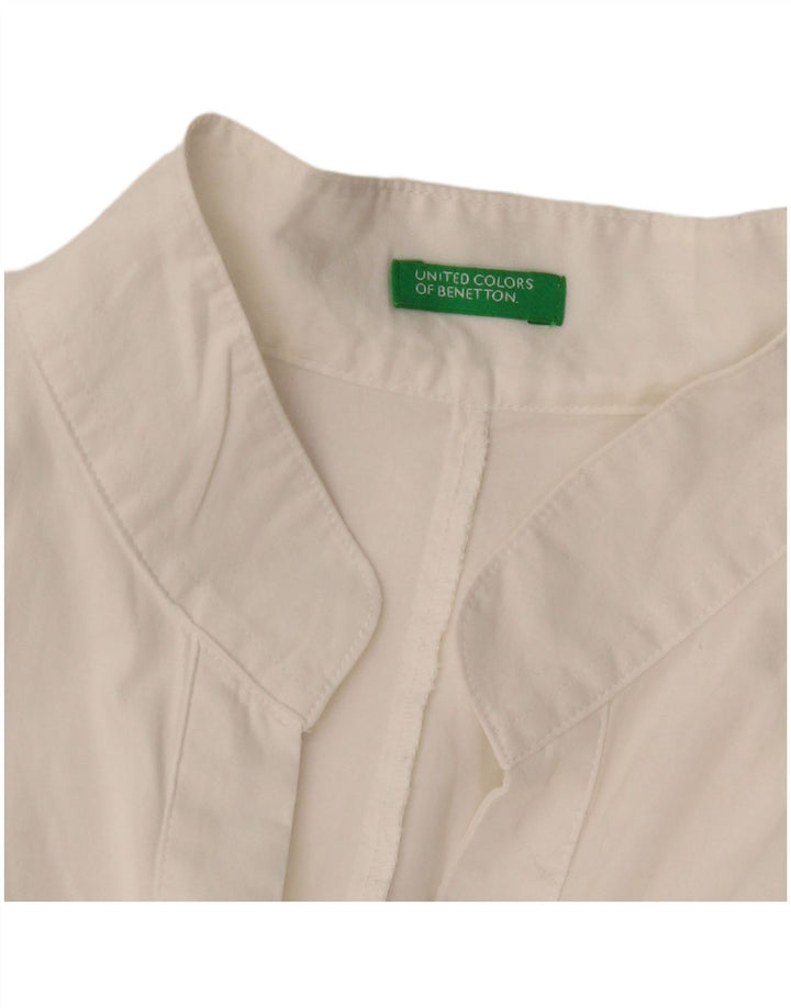 BENETTON Chemisier Femme UK 14 Medium Blanc