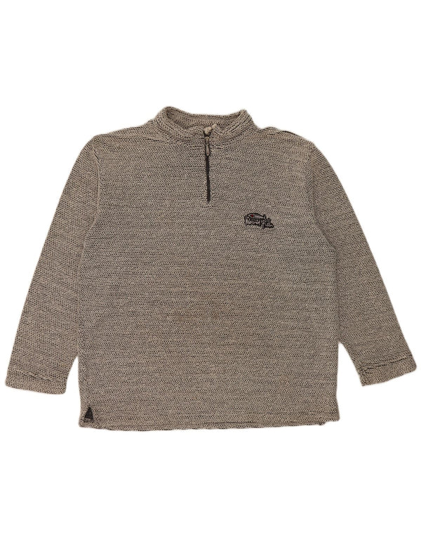 Weird Fish Sweat-shirt zippé 1/4 pour homme XL Gris chiné en coton