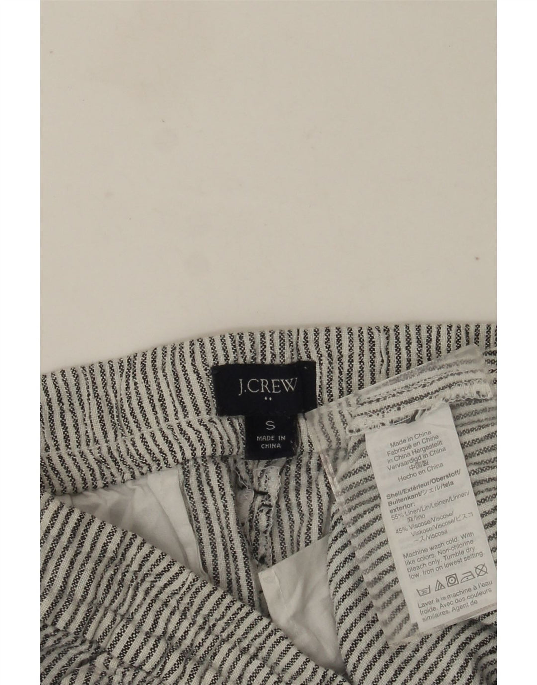 J. Crew Short Chino Femme Petit W30 Lin Gris à Fines Rayures