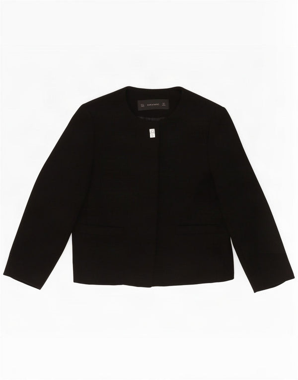 Zara Veste blazer à 1 bouton pour femme UK 12 Noir moyen