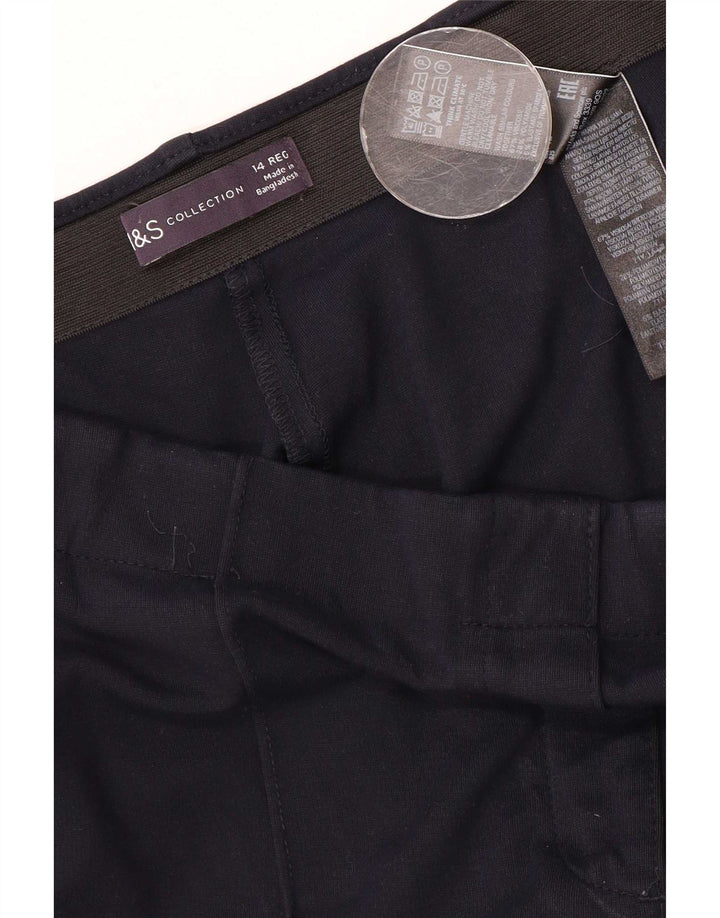 Marks & Spencer Pantalon Chino Femme UK 14 Medium W30 L28 Bleu Marine