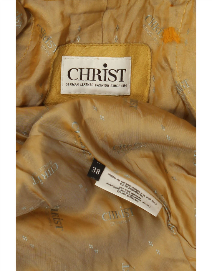 CHRIST Womens Leather Jacket EU 38 Medium Yellow Leather Vintage Christ and Second-Hand Christ from Messina Hembry 