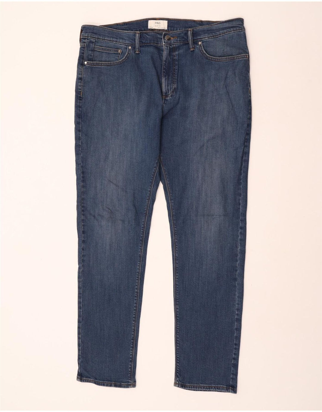 Marks & Spencer Jean Slim Homme W38 L33 Bleu Coton