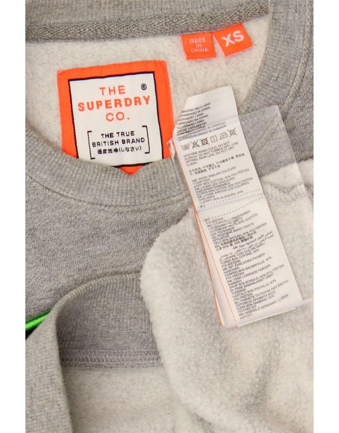SUPERDRY Sweat-shirt graphique coupe ample pour homme XS Gris chiné en coton
